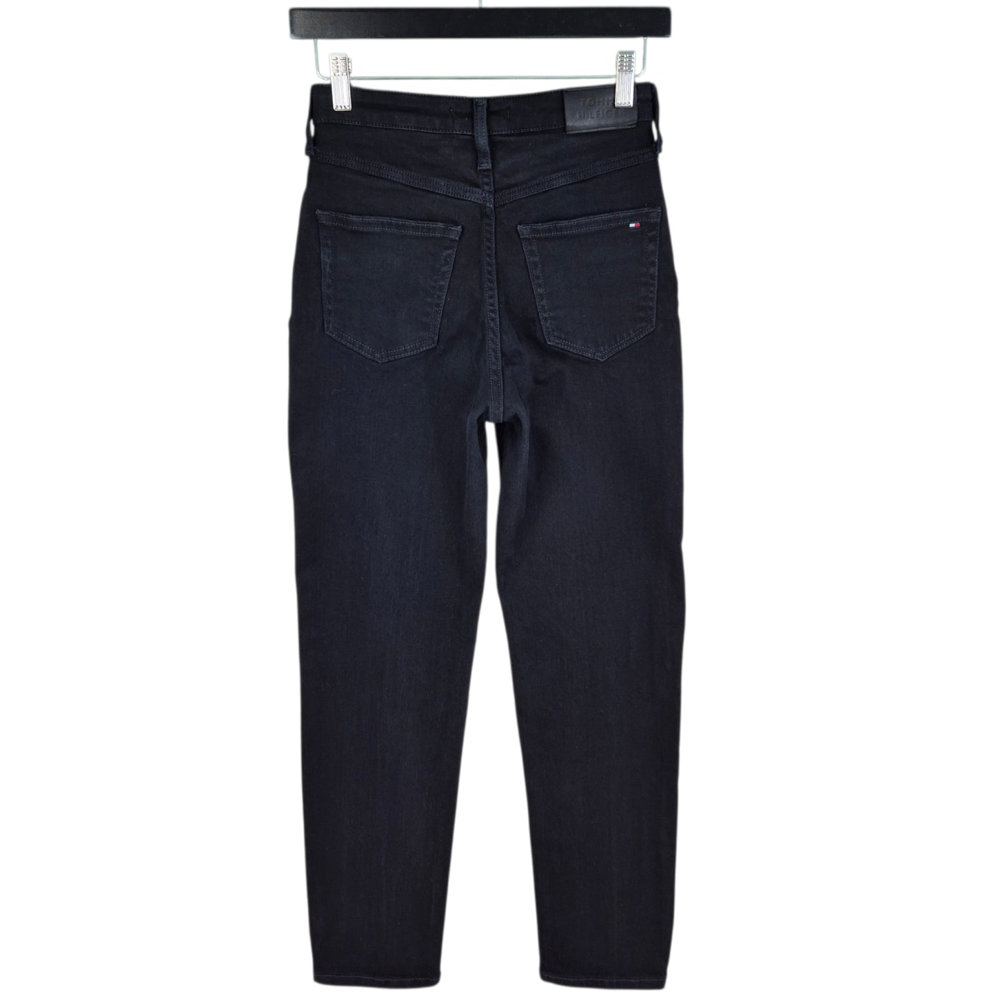 Tommy Hilfiger Jeans Womens Black Tapered Leg Stretch Denim W25