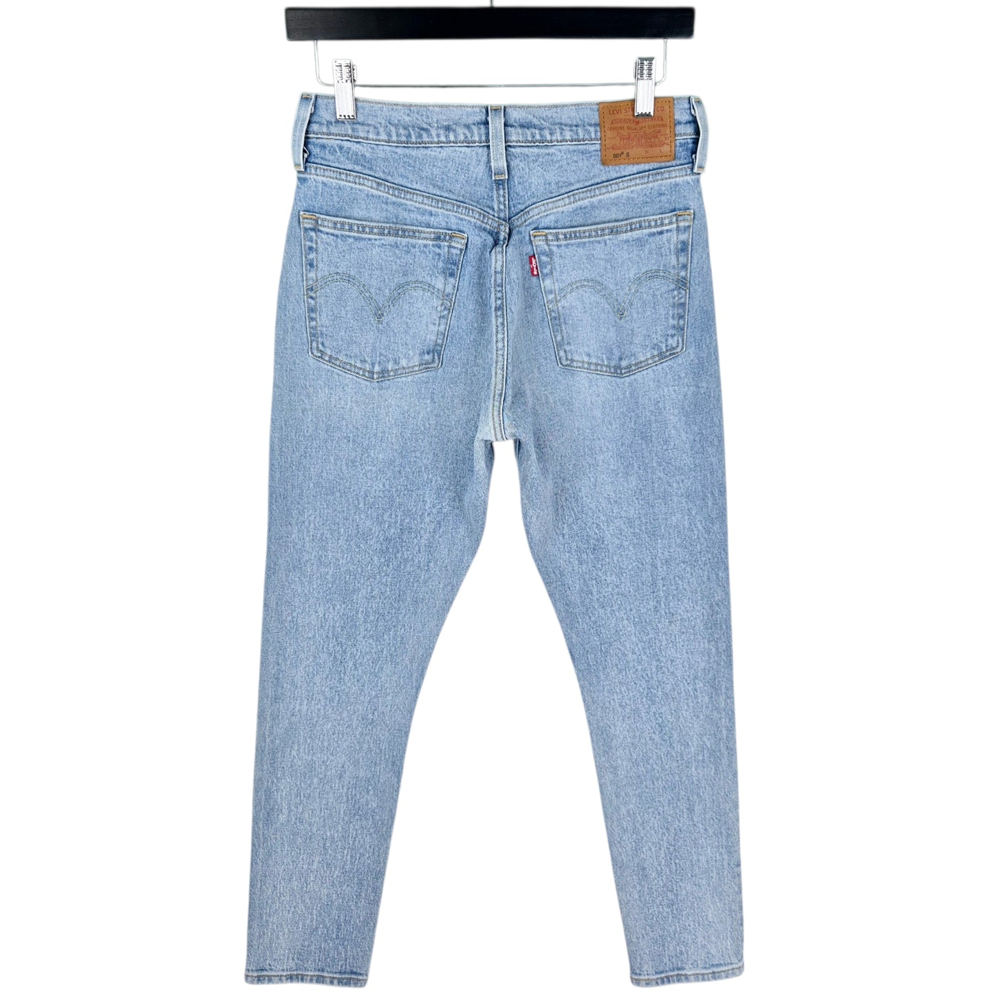 Levis Premium 501 Jeans Womens Light Blue Heavy Slim Denim W27