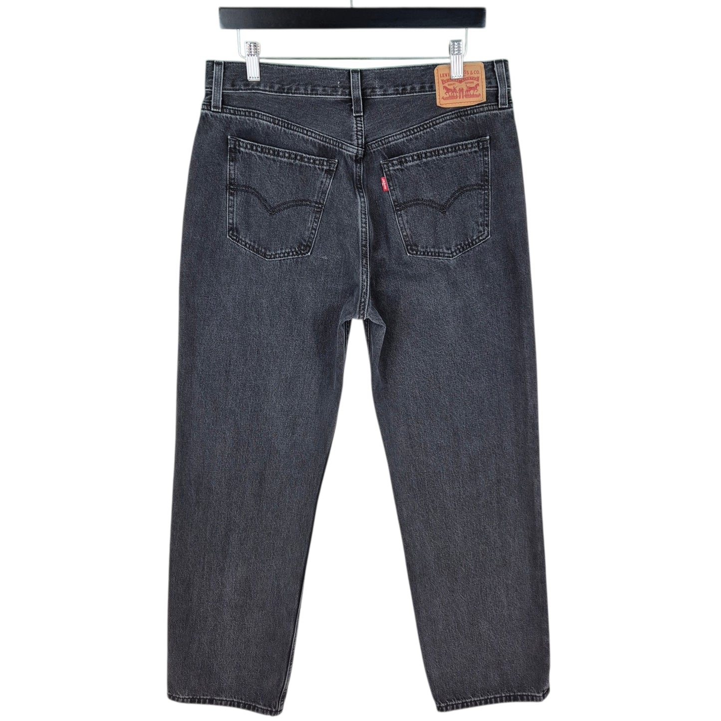 Levis Jeans Womens Dark Grey Low Pro Straight Leg Rigid Denim W32