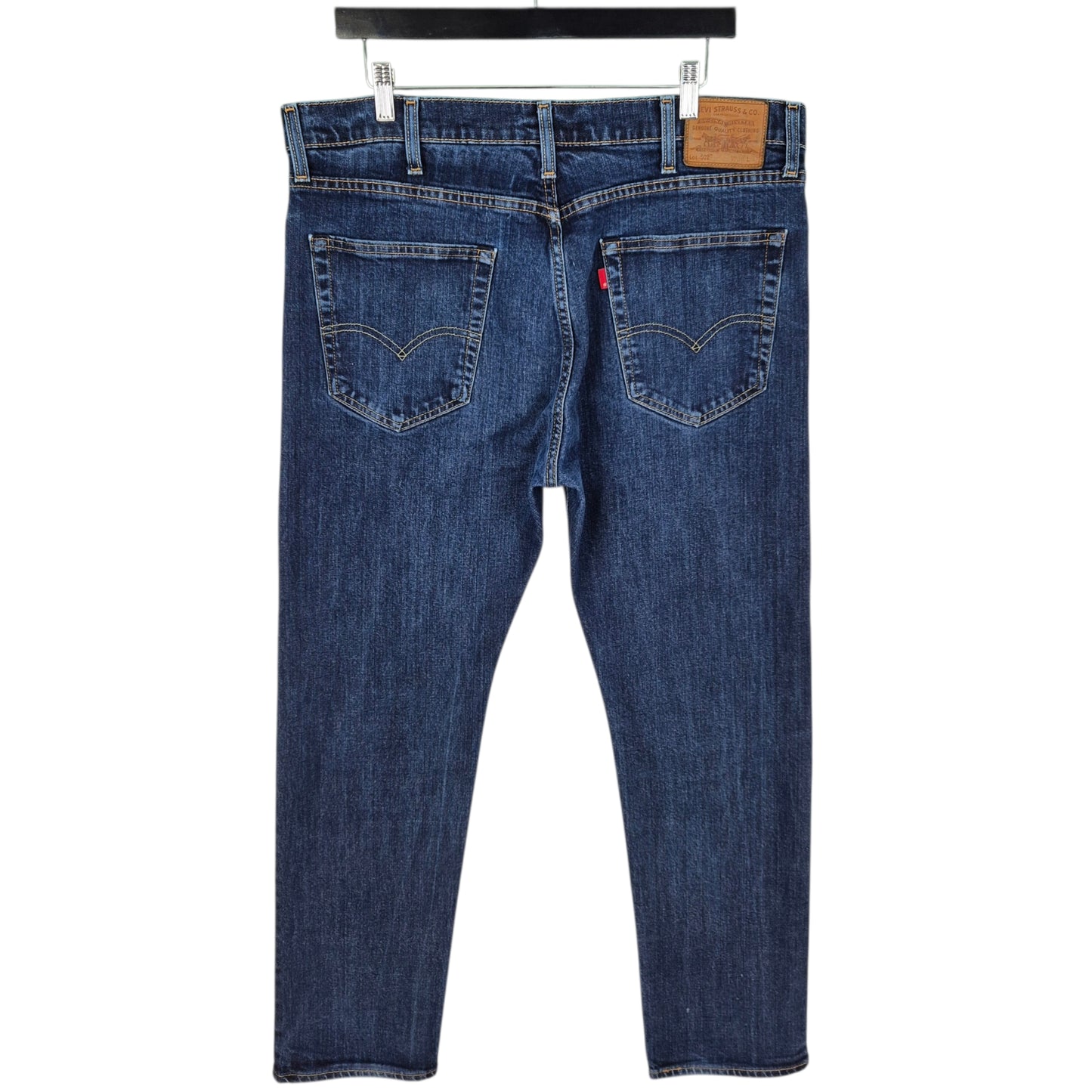 Levis Premium 502 Jeans Dark Blue Straight Leg Performance Stretch Denim W37