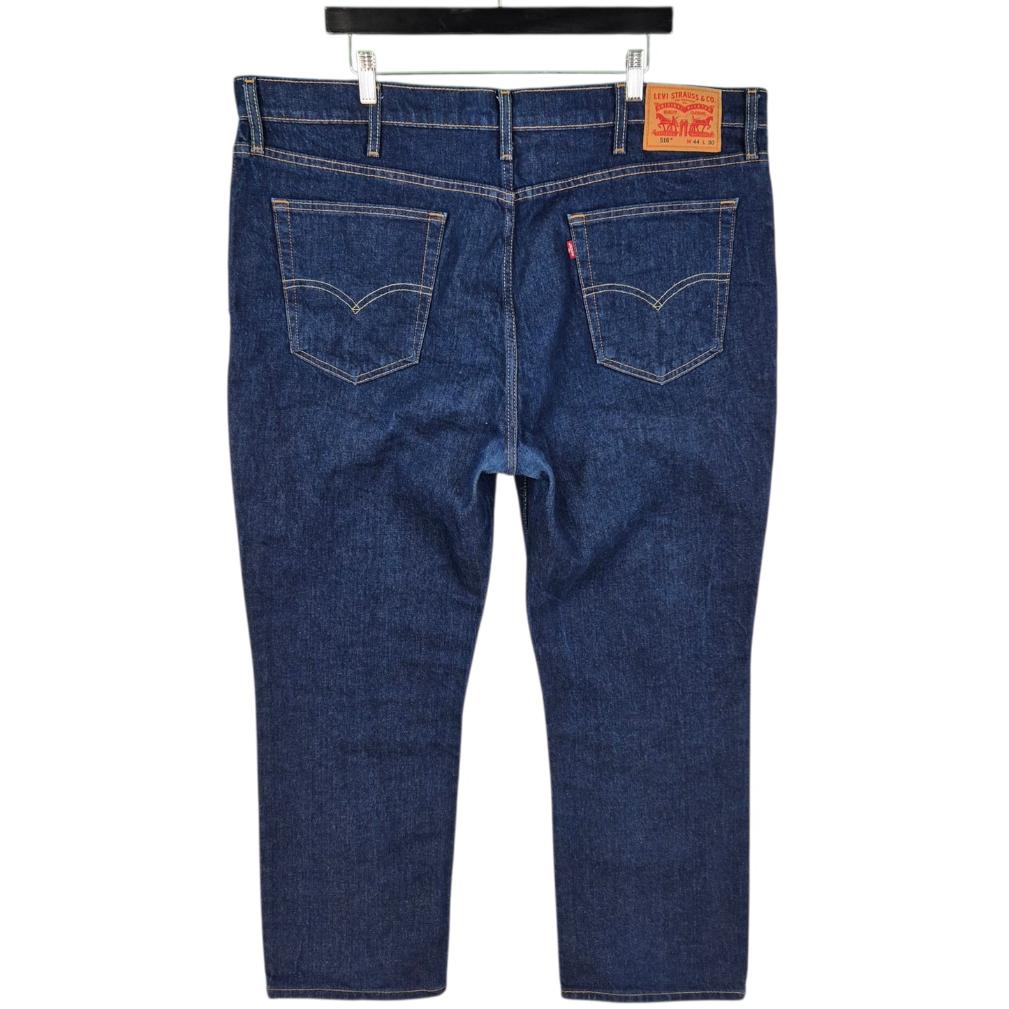 Levis 516 Jeans Dark Blue Regular Straight Leg Heavy Rigid Denim W44
