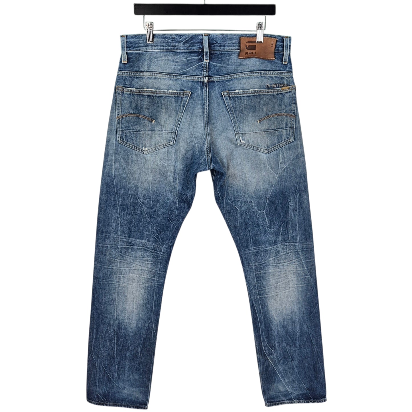 G Star Raw Jeans Blue Distressed Straight Leg Denim W33