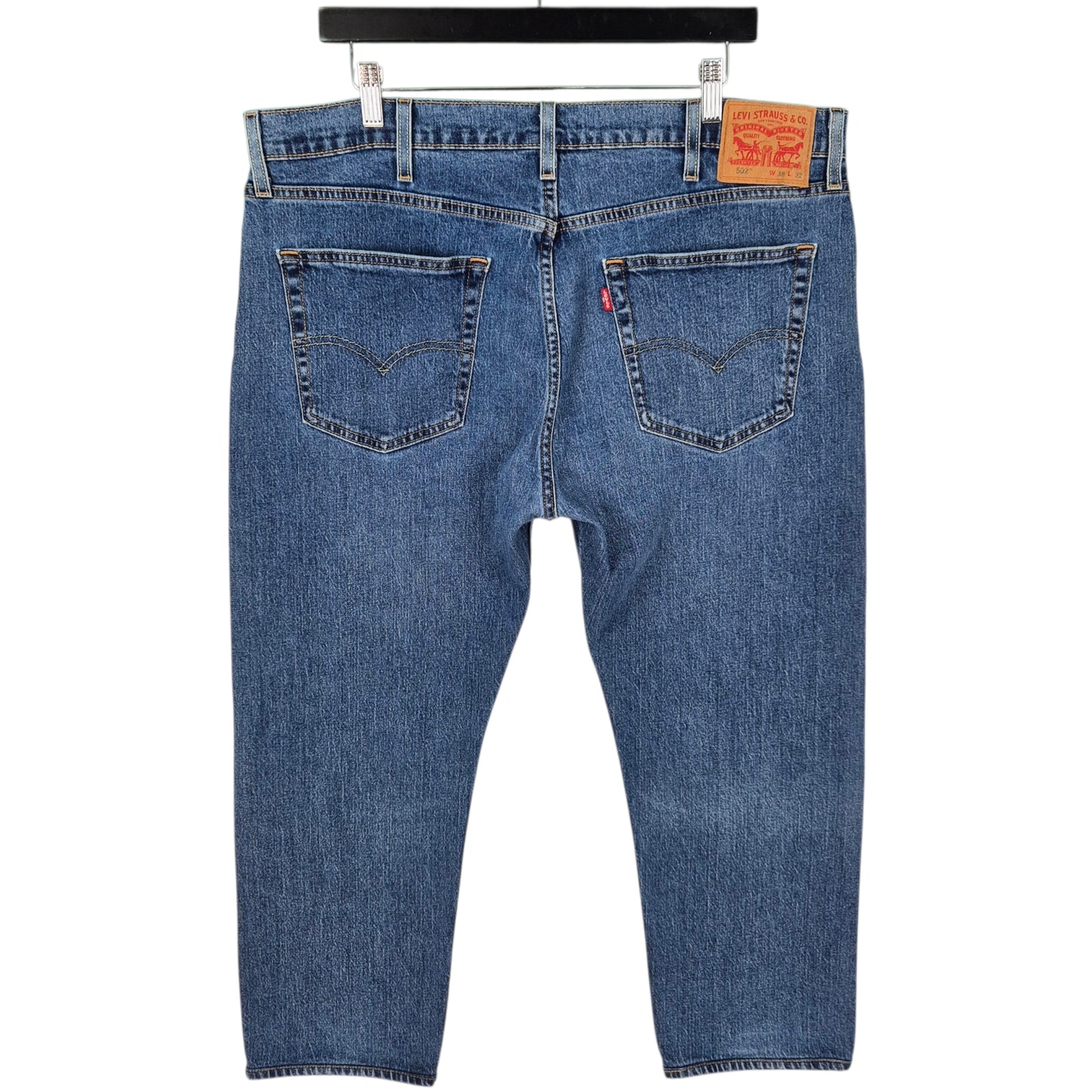 Levis 502 Jeans Blue Regular Straight Leg Stretch Denim W38