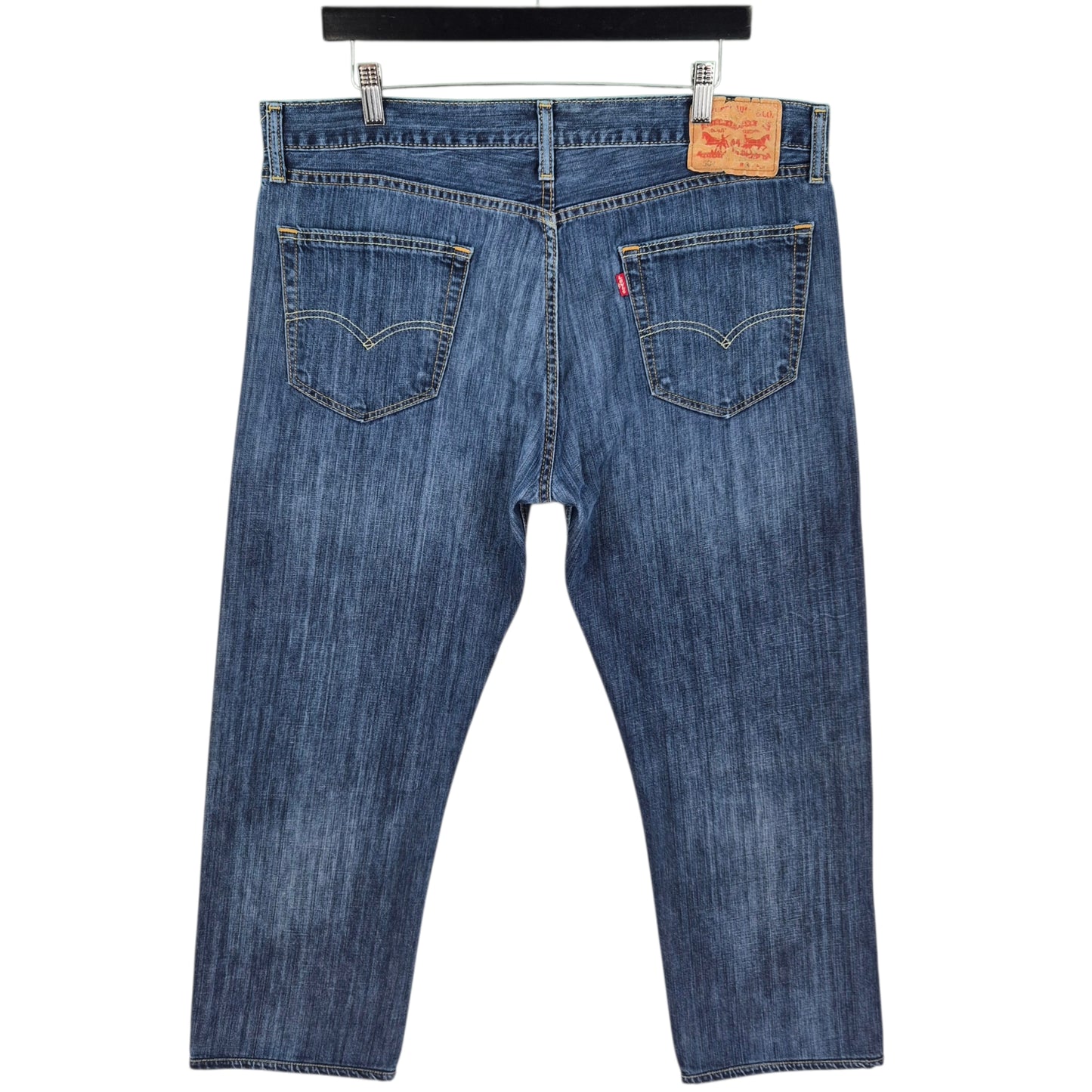 Levis Jeans Dark Blue Straight Leg Cropped Denim W37