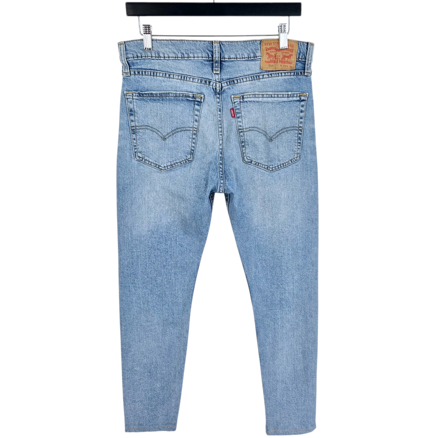 Levis 510 Jeans Light Blue Skinny Distressed Denim W32