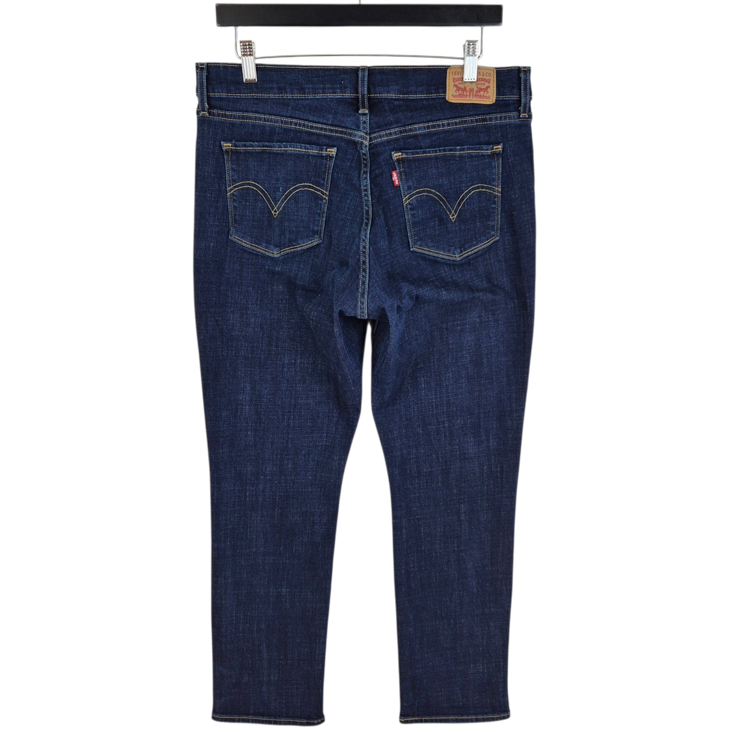 Levis Jeans Womens Dark Blue Classic Straight Leg Stretch Denim W32