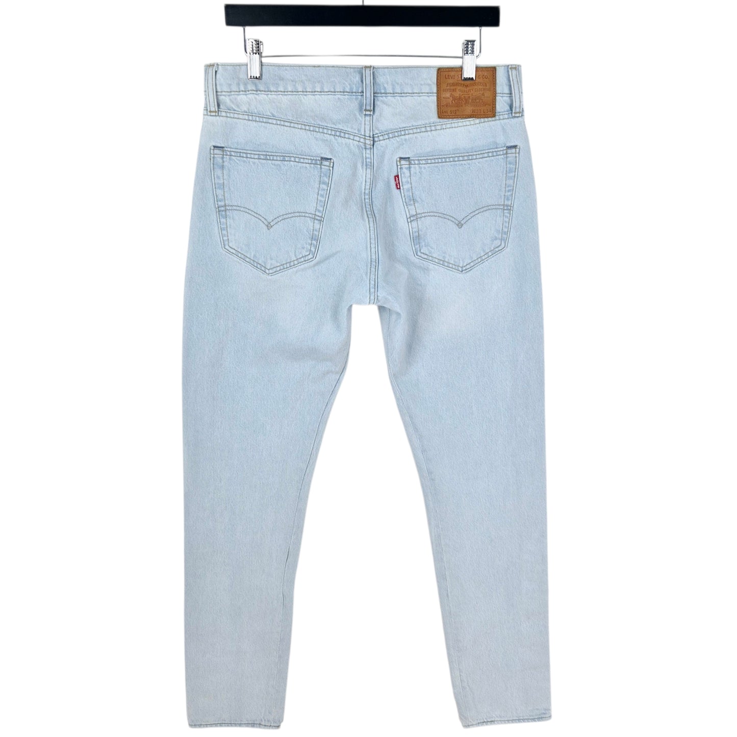 Levis Premium 512 Jeans Light Blue Slim Taped Denim W33