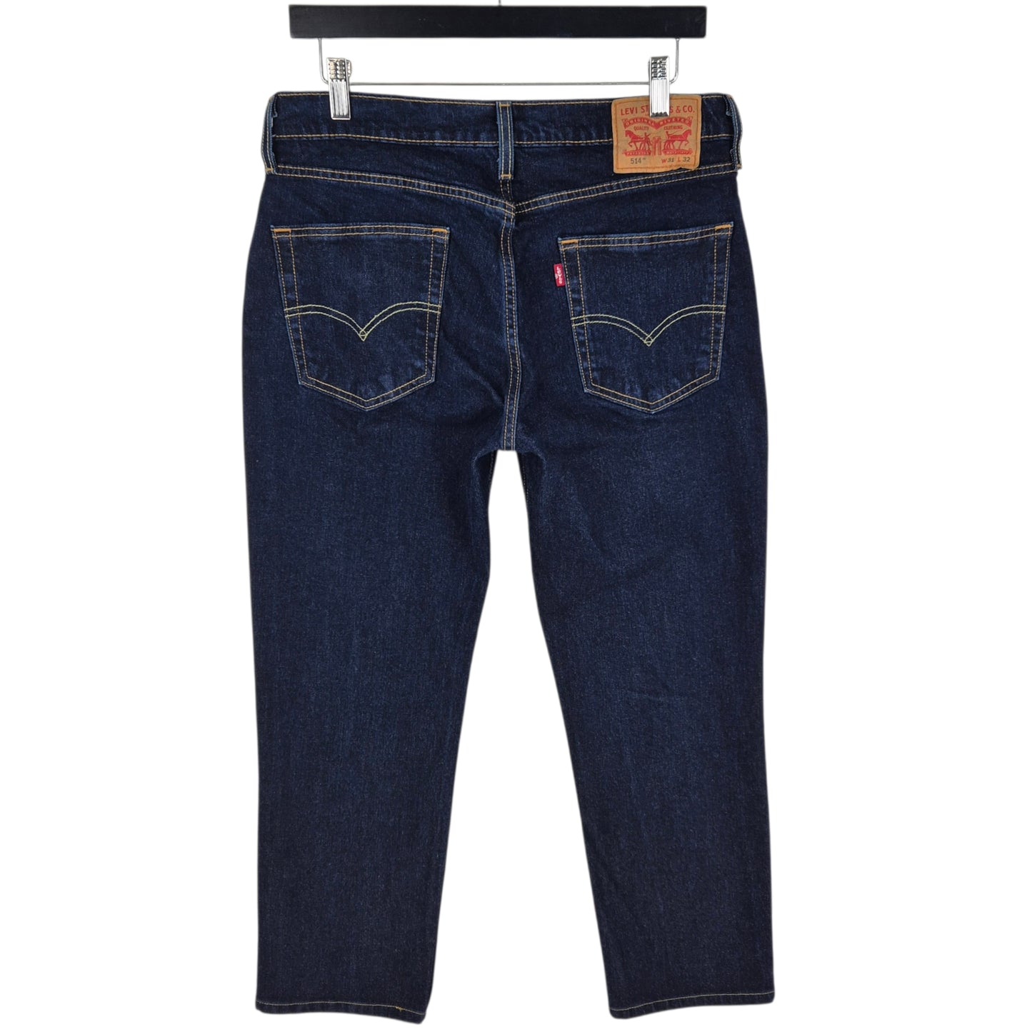 Levis 514 Jeans Dark Blue Regular Fit Crop Denim W31
