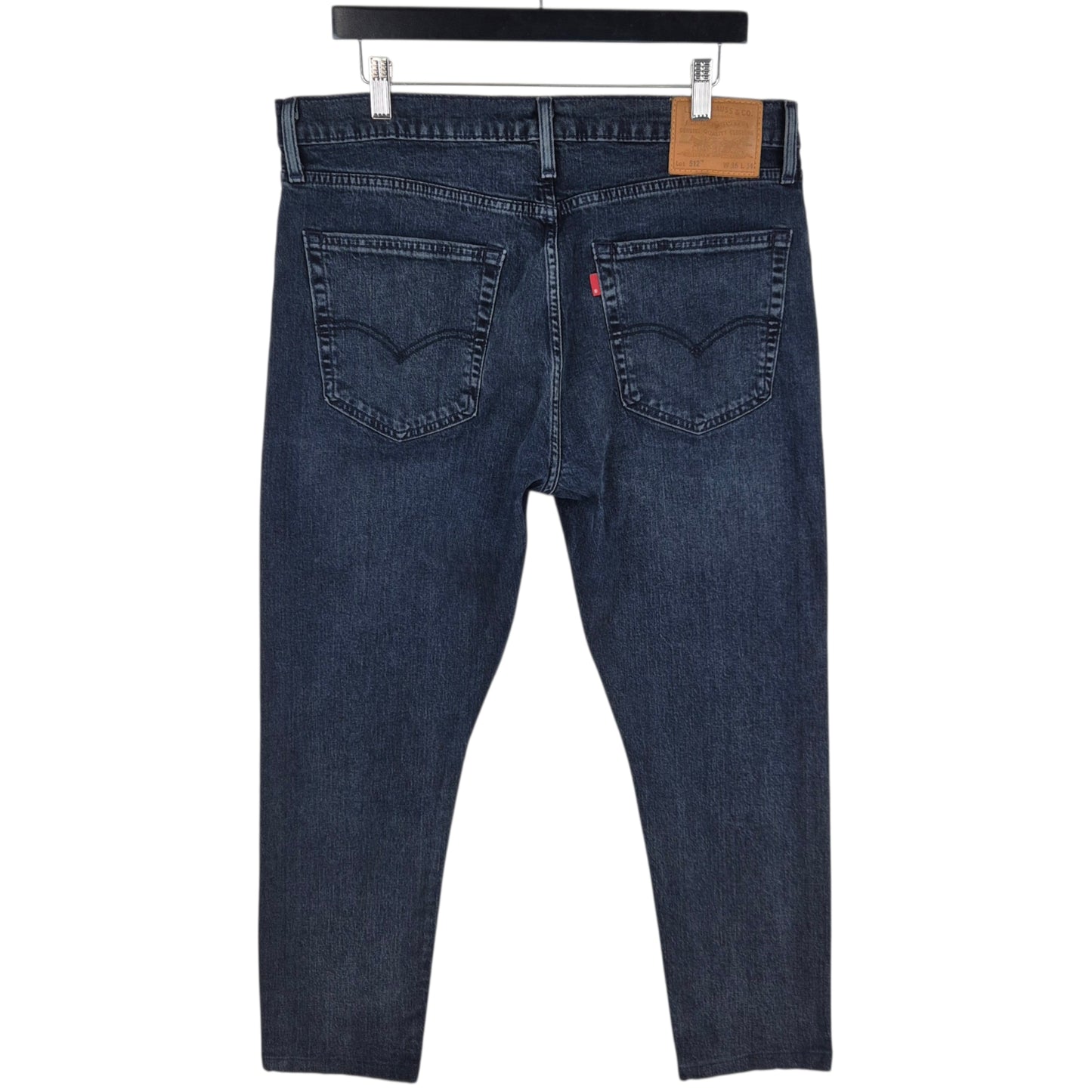Levis Premium 512 Jeans Dark Blue Crop Denim W36