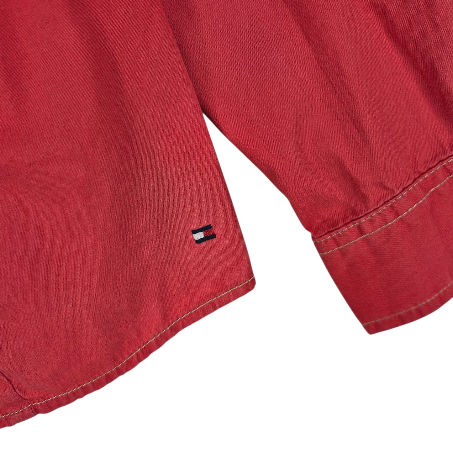 Tommy Hilfiger Womens Red Long Sleeve Button Shirt Size M