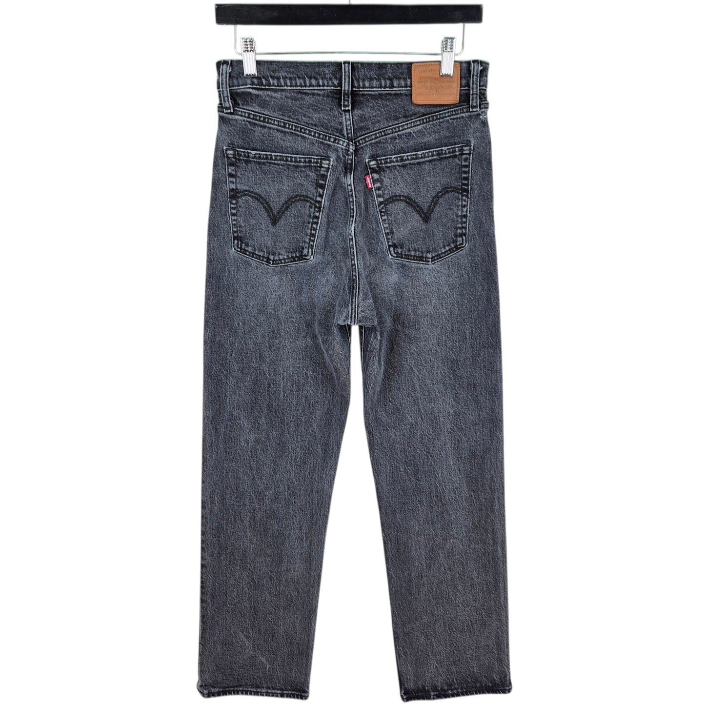 Levis Premium Jeans Womens Grey Heavy Ribcage Straight Denim W29