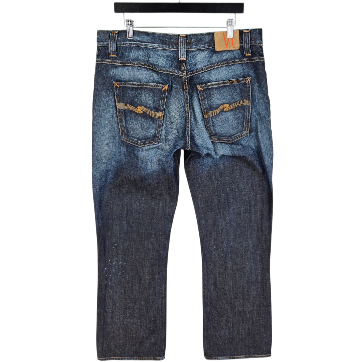 Nudie Jeans Dark Blue Bootcut Barr Lacquered Denim W37