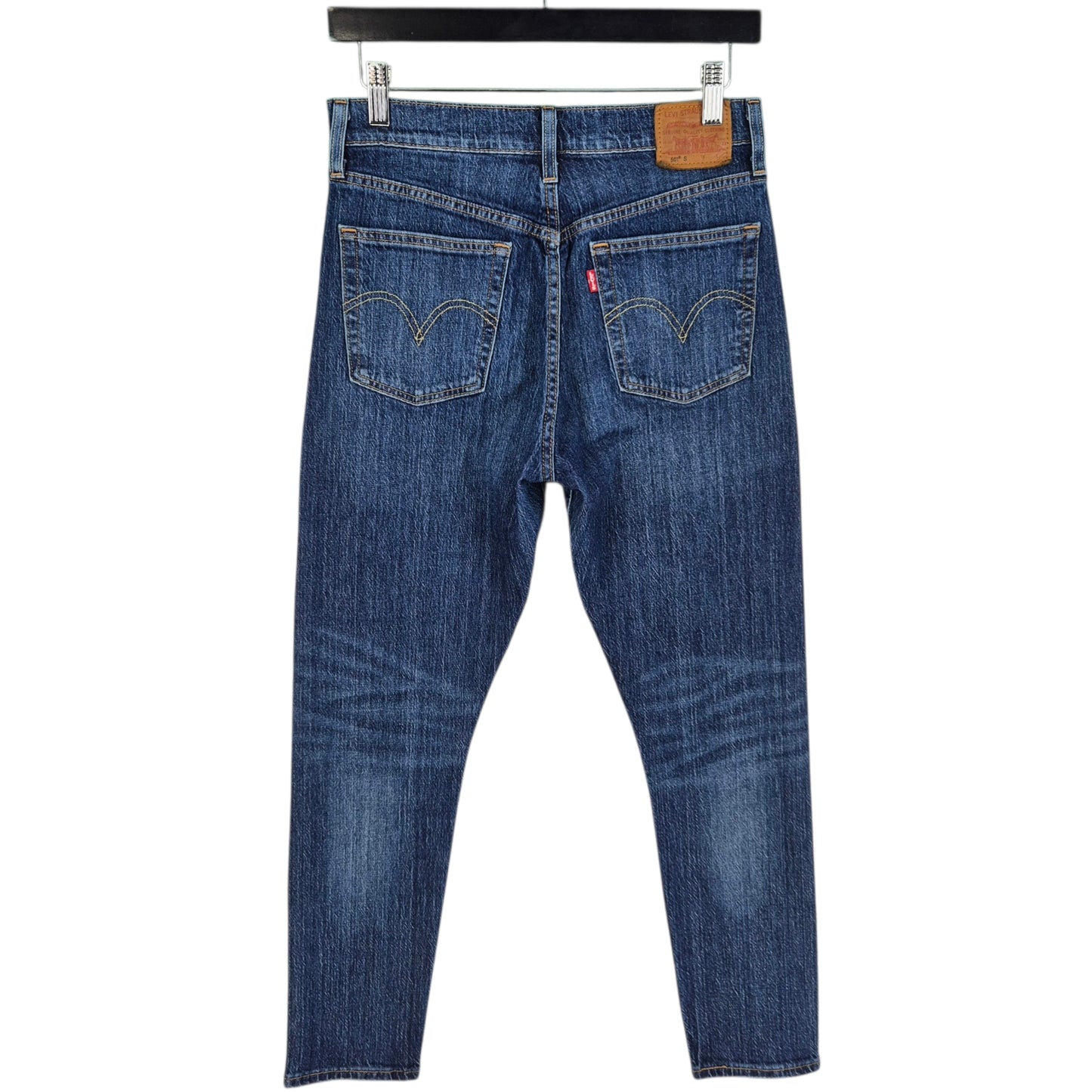Levis Premium 501 Jeans Womens Dark Blue Slim Fit Denim W28