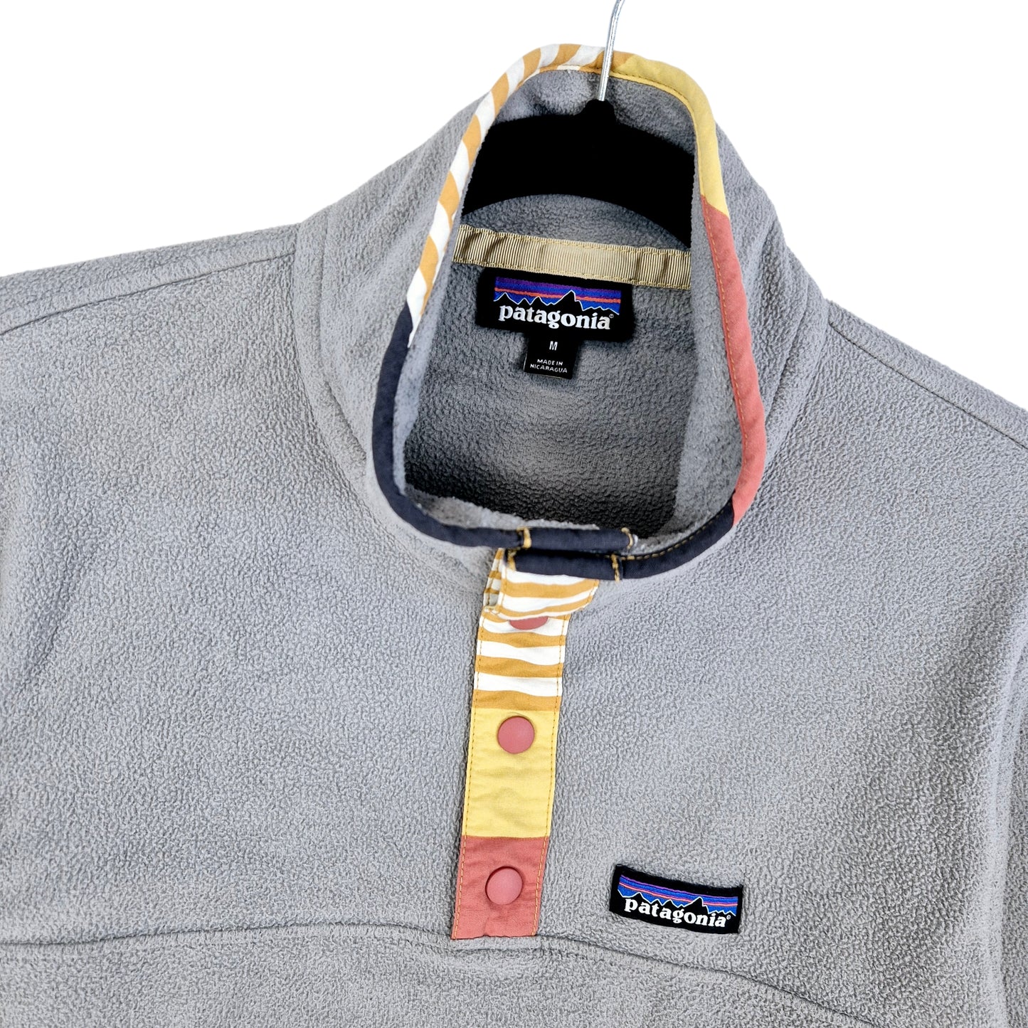 Patagonia Grey Quarter Button Light Fleece Jumper Size M