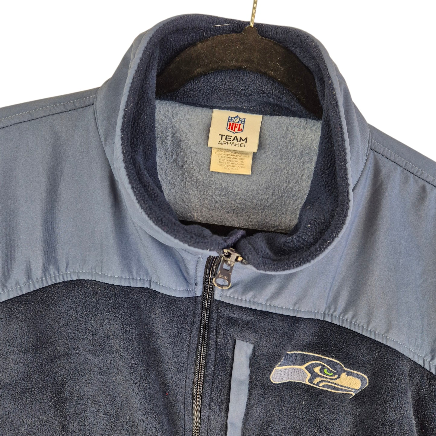 NFL Team Apparel Dark Blue Seattle Seahawks Fleece Zip Jumper Size L