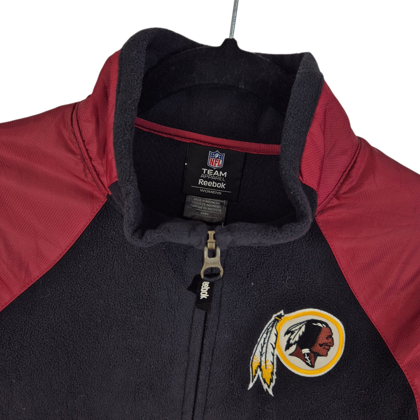 Reebok NFL Womens Washington Commanders Black Fleece Zip Jumper Size M