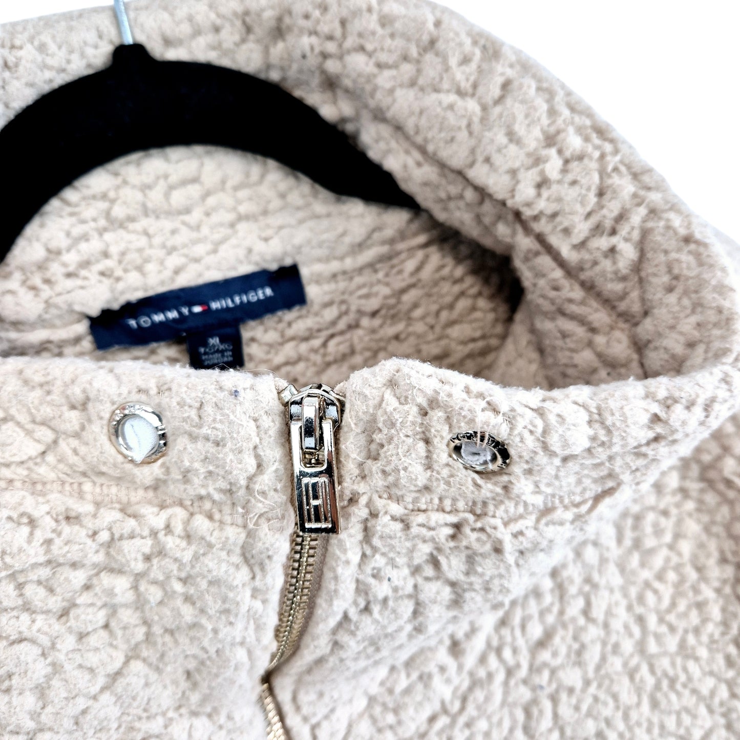 Tommy Hilfiger Womens Light Brown Oversized Fleece Zip Jumper Size XL