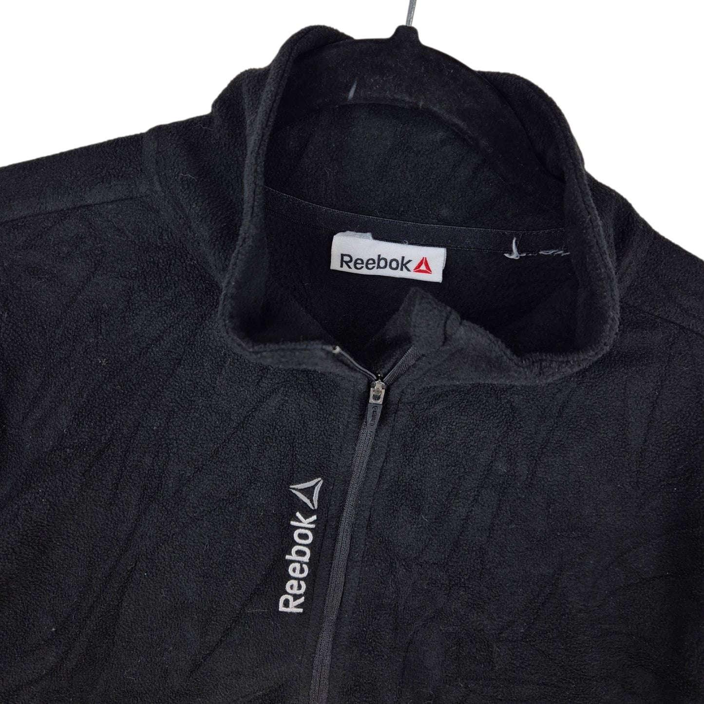 Reebok Black Quarter Zip Fleece Jumper Size L