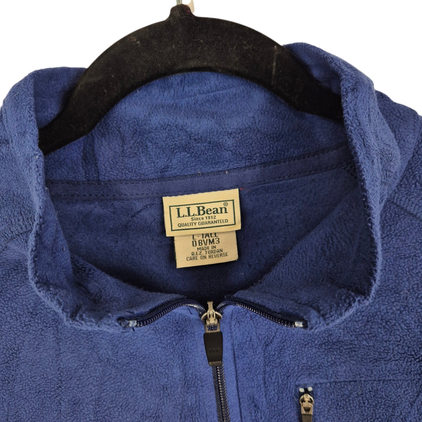 LL Bean Blue Quarter Zip Fleece Jumper Size L