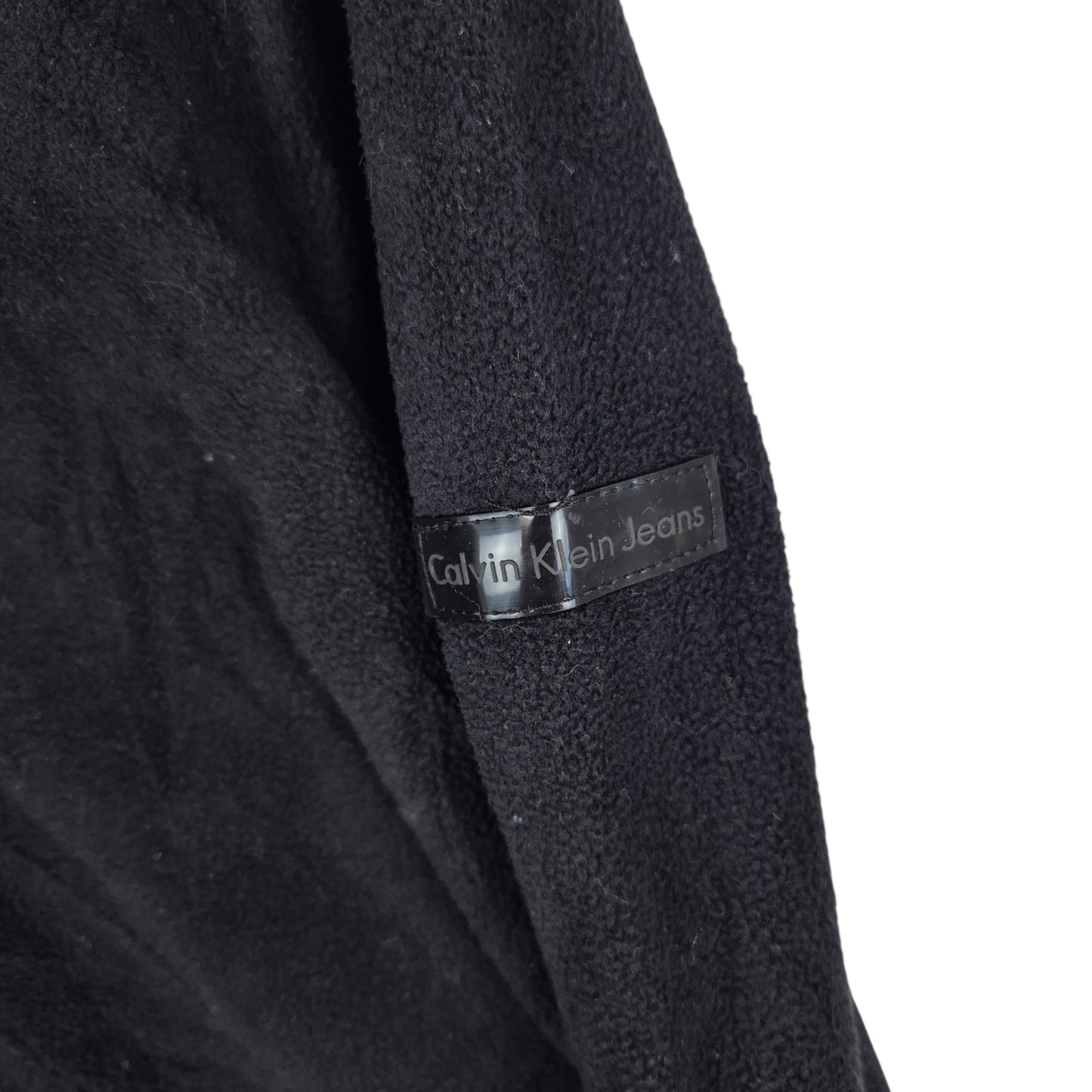 Vintage Calvin Klein 90's Black Quarter Zip Fleece Jumper Size L