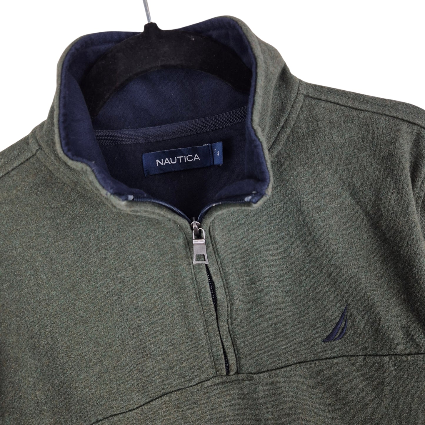 Nautica Khaki Green Quarter Zip Sweater Size S