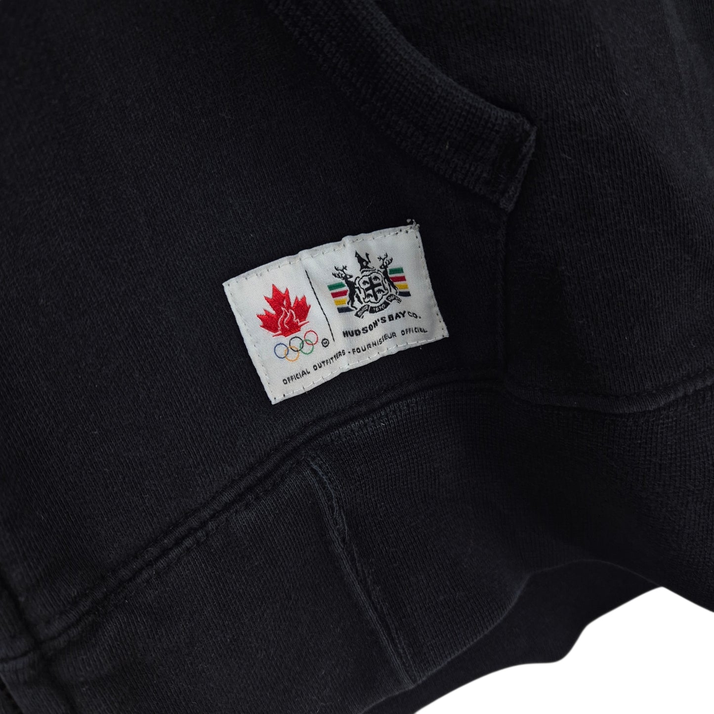 Canada Olympic Team Womens Black Heavy Embroidered Zip Hoodie Size XL