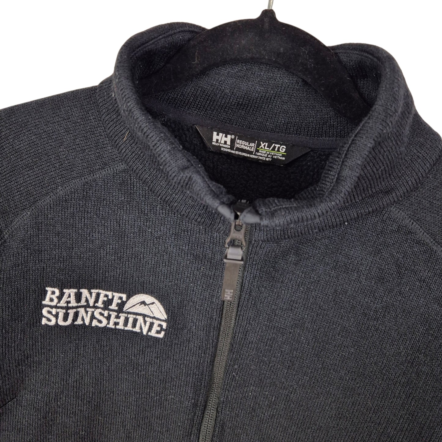 Helly Hansen Banff Sunshine Black Fleece Zip Jumper Size XL