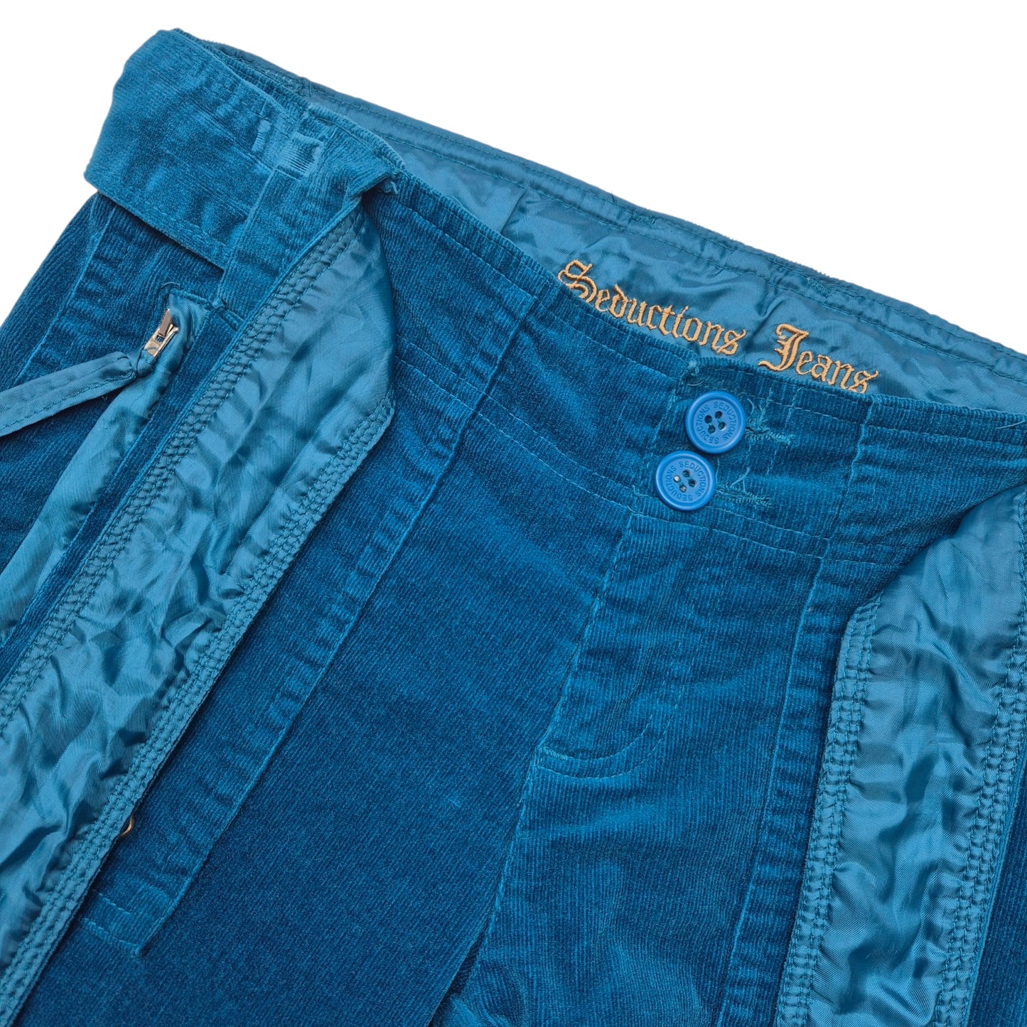 Seductions Jeans Womens Blue Straight Leg Cargo Corduroy Pants W29