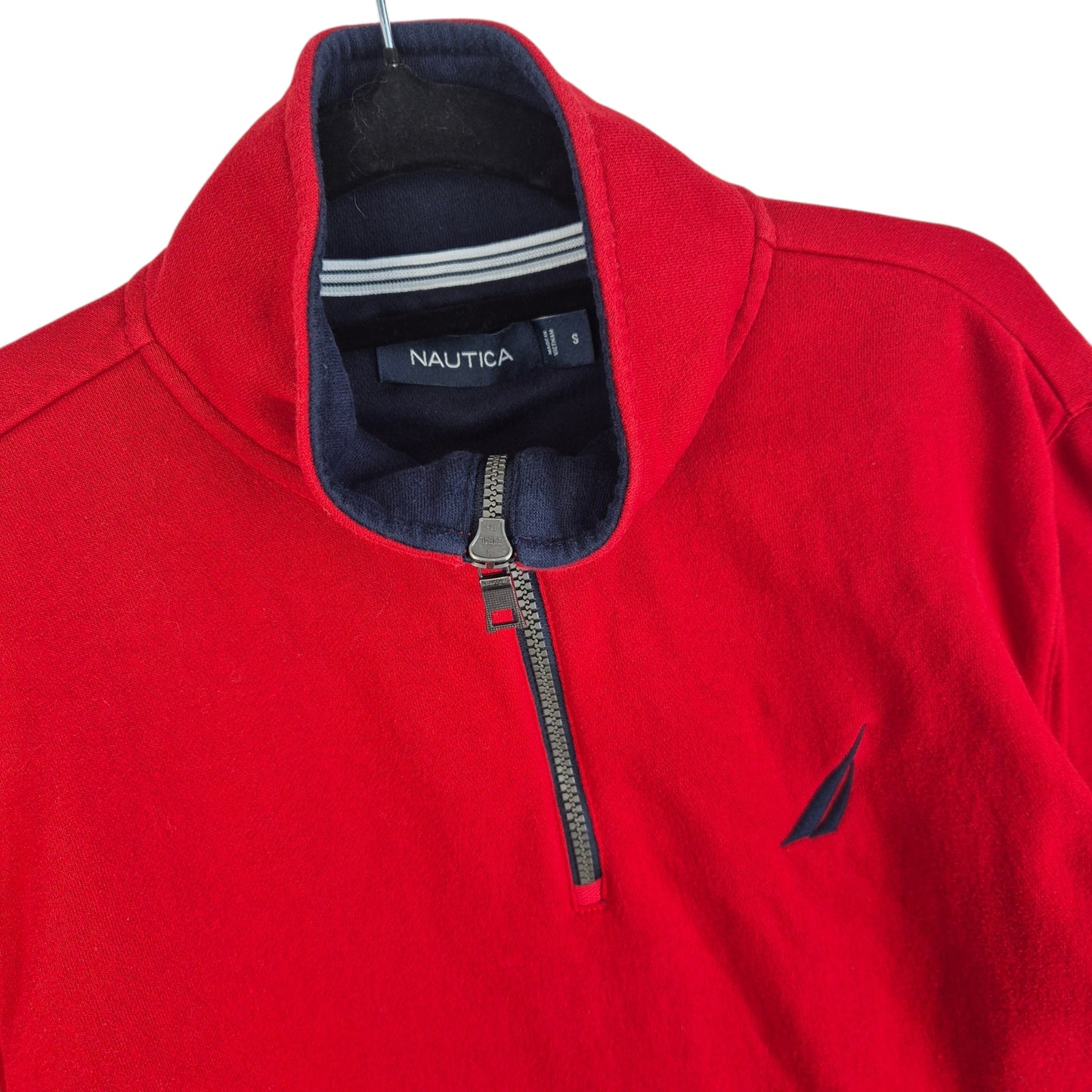Nautica Red Quarter Zip Sweater Size S