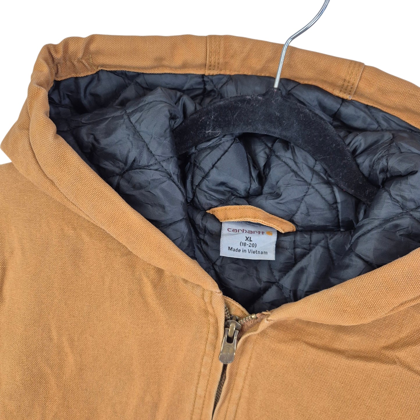 Carhartt Womens Brown Heavy Quilted Denim Jacket Size XL