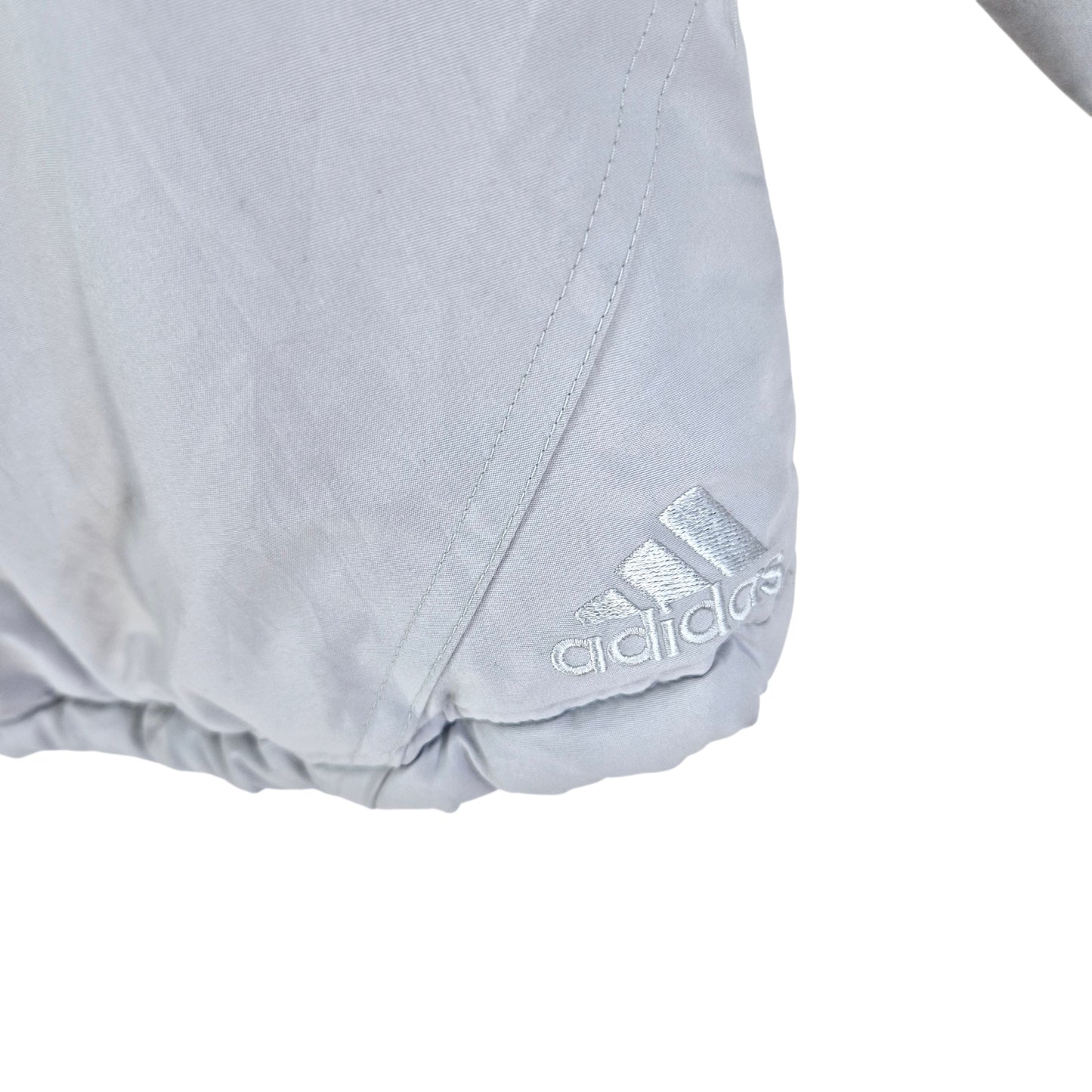 Vintage Adidas 2000's Light Grey Heavy Quilted Jacket Size L