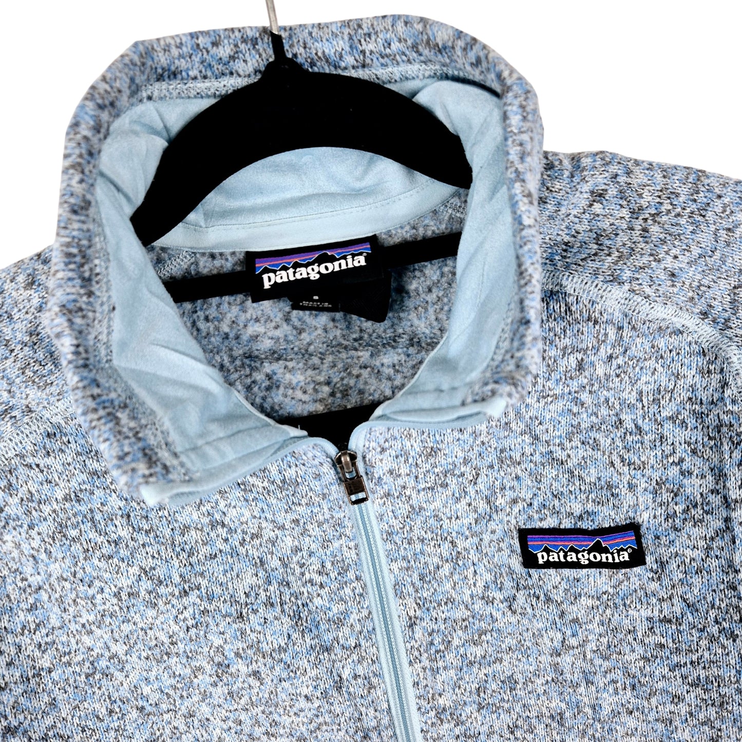 Patagonia Womens Light Blue Half Zip Fleece Jumper Size S