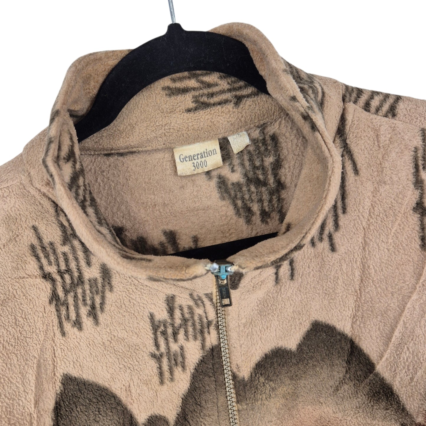 Vintage Generation 3000 90's Brown Zip Fleece Jumper Size L