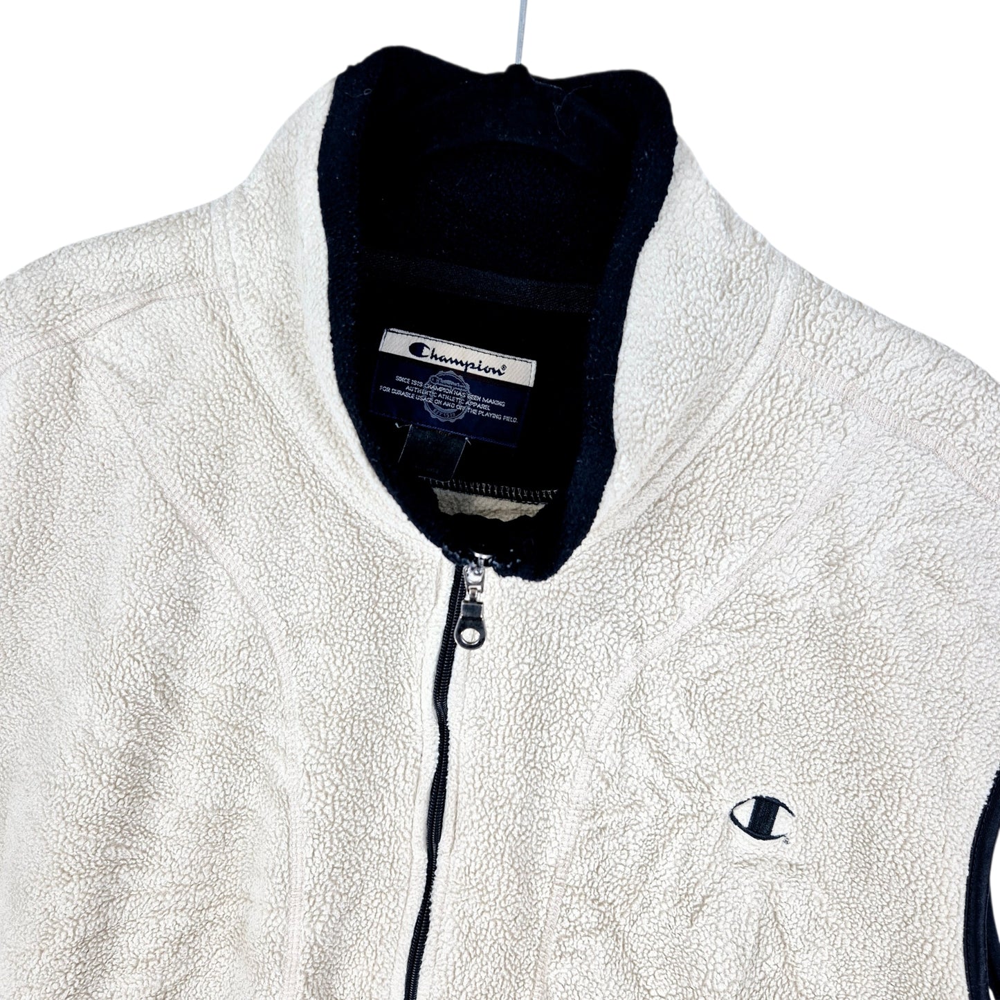 Vintage Champion 90's Cream White Fleece Vest Size L