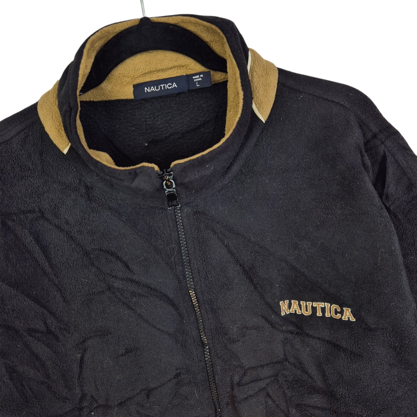 Nautica Black Fleece Zip Jumper Size L