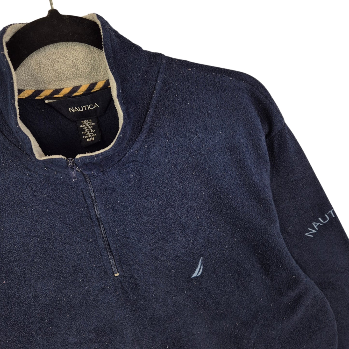 Nautica Dark Blue Quarter Zip Fleece Jumper Size M