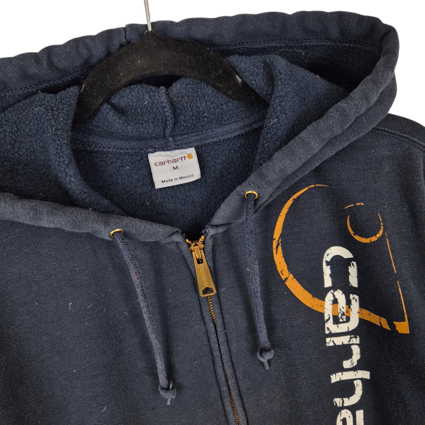 Carhartt Dark Blue Zip Hoodie Size M