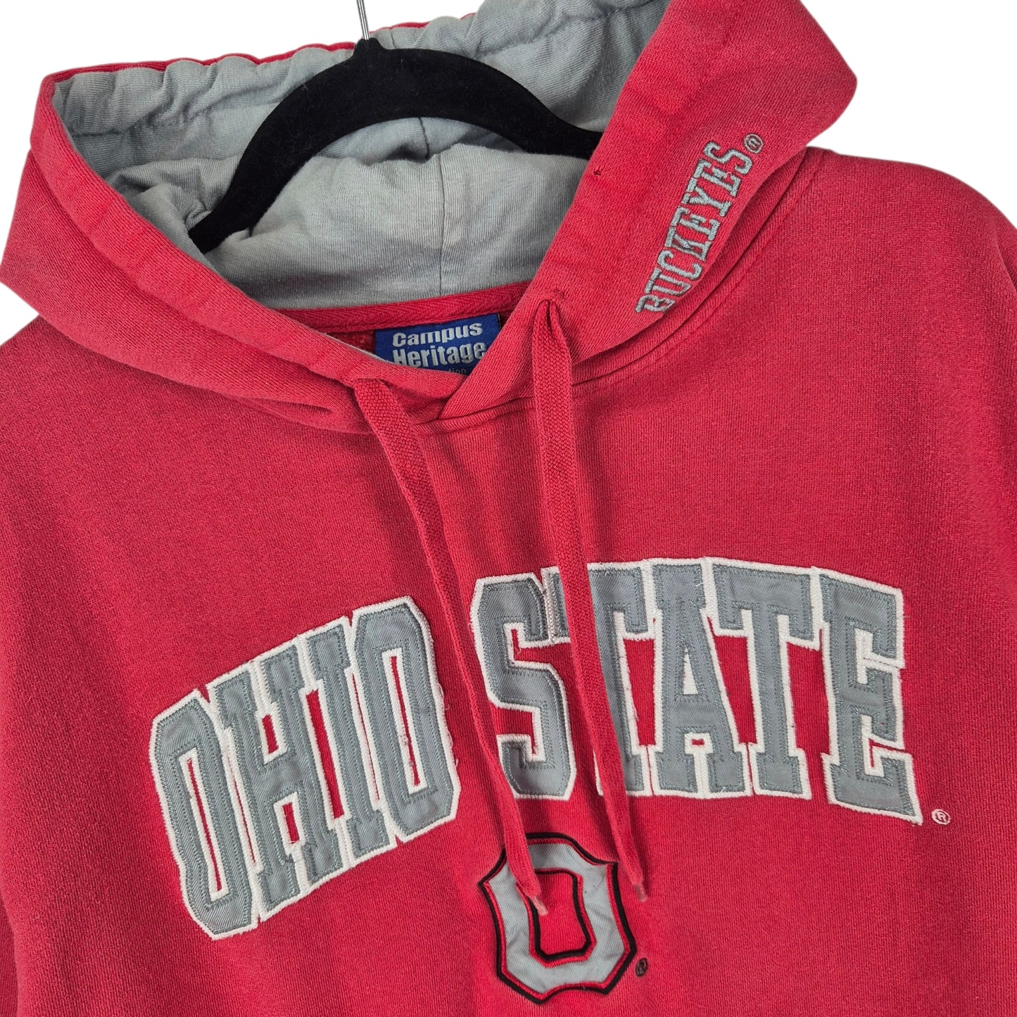 Colloseum Ohio State Buckeyes Red Embroidered Hoodie Size L