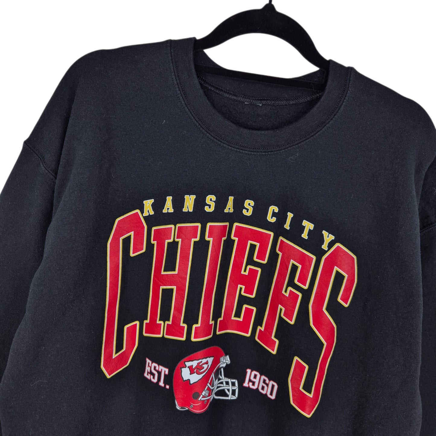 Kansas City Chiefs Black Crewneck Sweater Size L