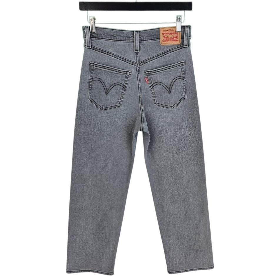 Levis Jeans Womens Grey Ribcage Straight Ankle Denim W26