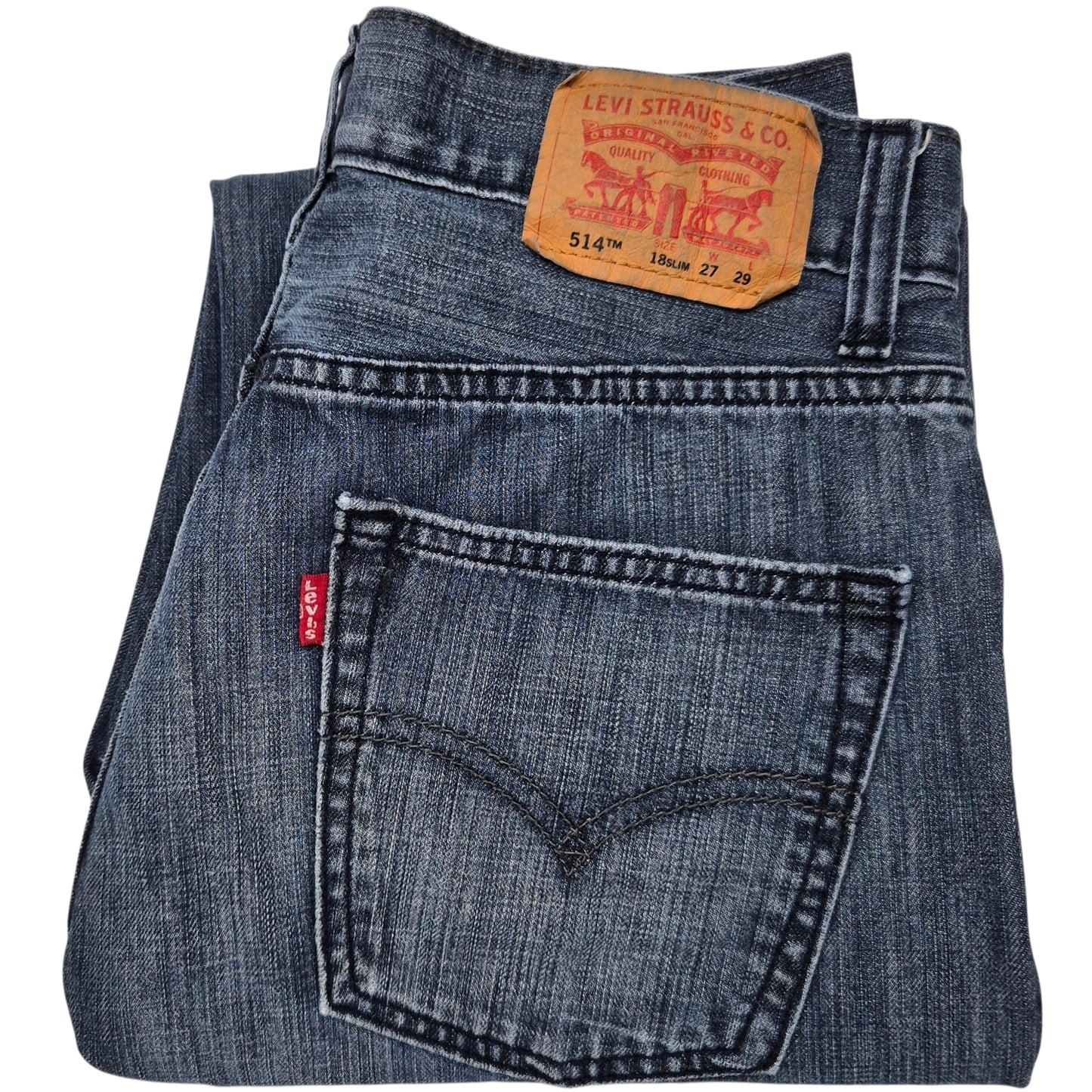 Levis 514 Jeans Womens Blue Slim Straight Leg Denim W27