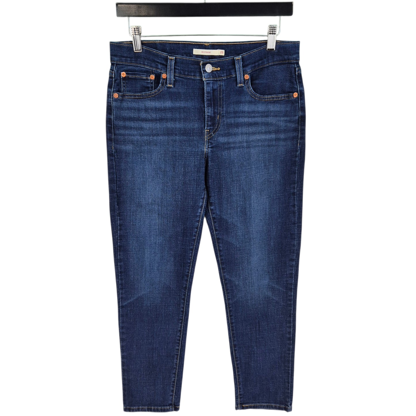 Levis Jeans Womens Dark Blue Boyfriend Stretch Denim W29