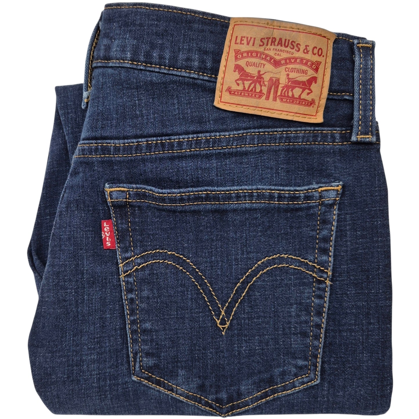 Levis Jeans Womens Dark Blue Boyfriend Stretch Denim W29