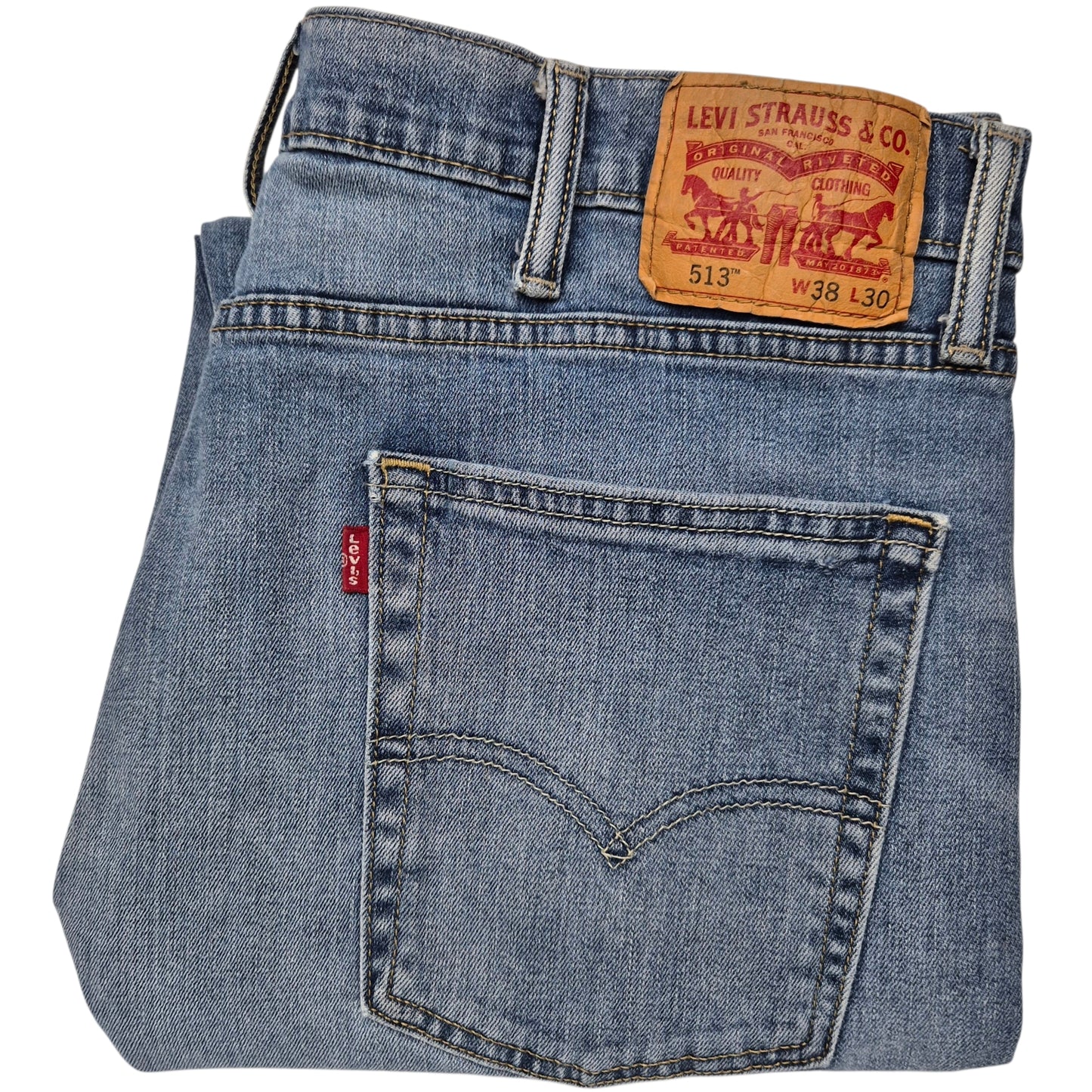 Levis 513 Jeans Light Blue Slim Stretch Denim W37