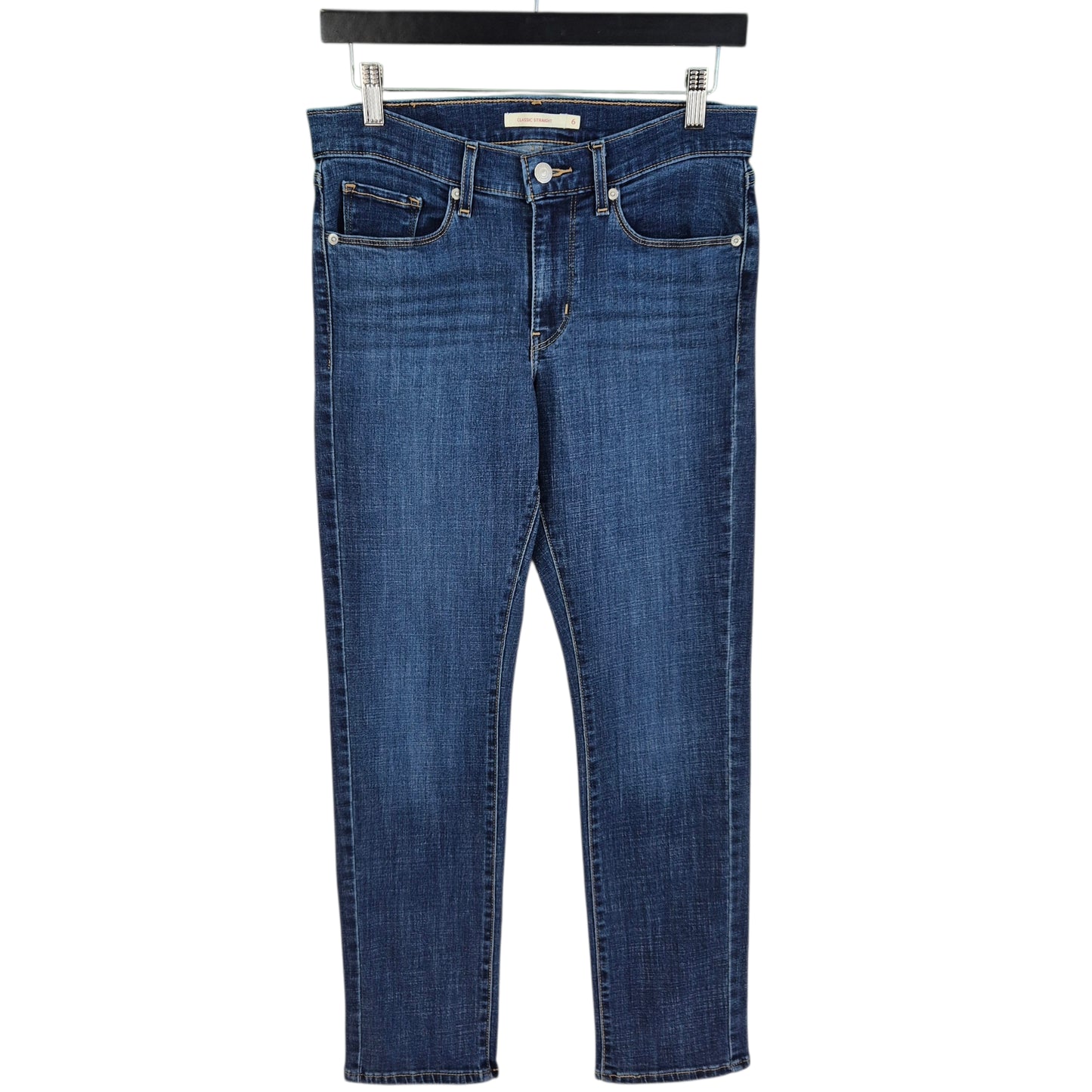 Levis Jeans Womens Dark Blue Classic Straight Leg Stretch Denim W29
