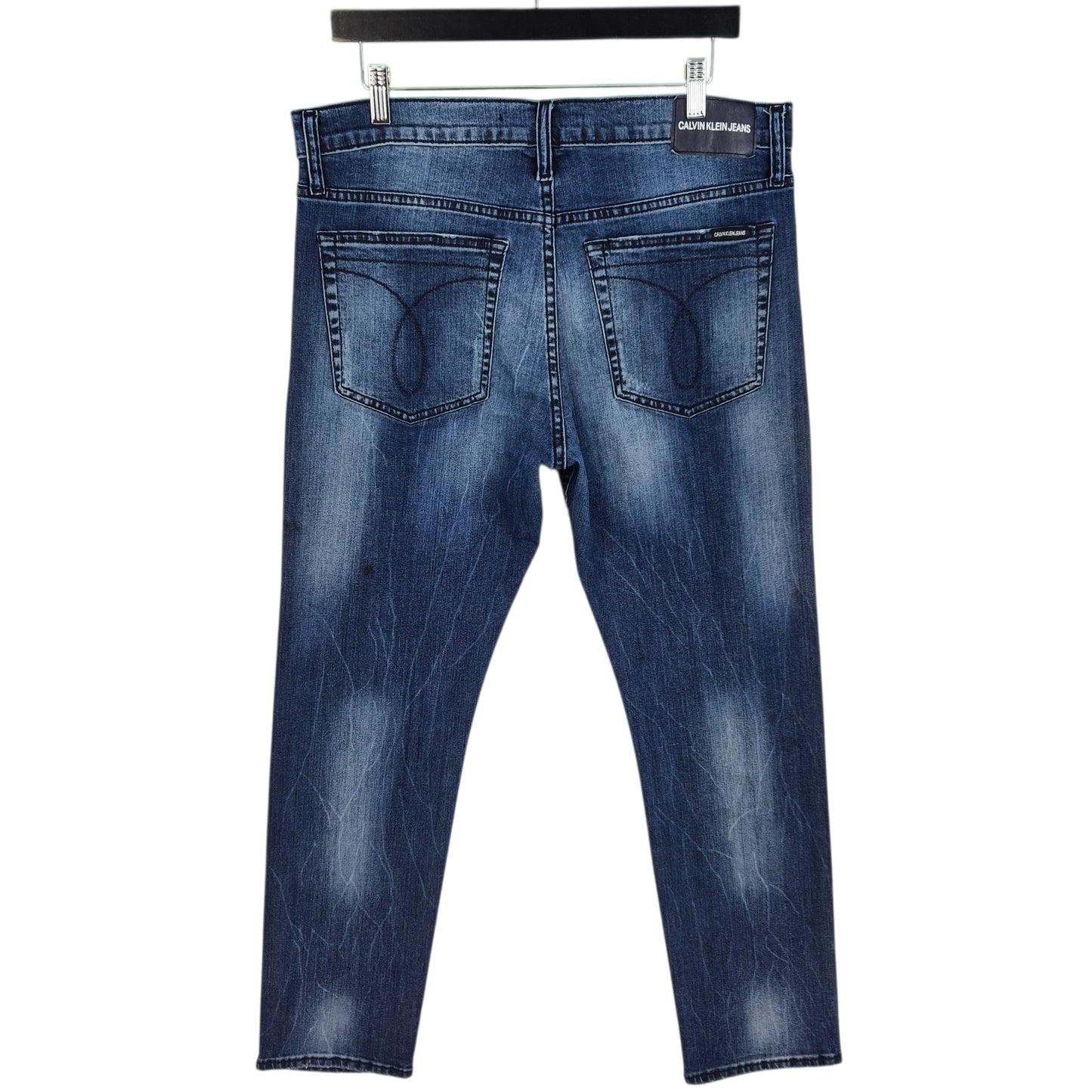 Calvin Klein Jeans Dark Blue Slim Stretch Distressed Denim W35