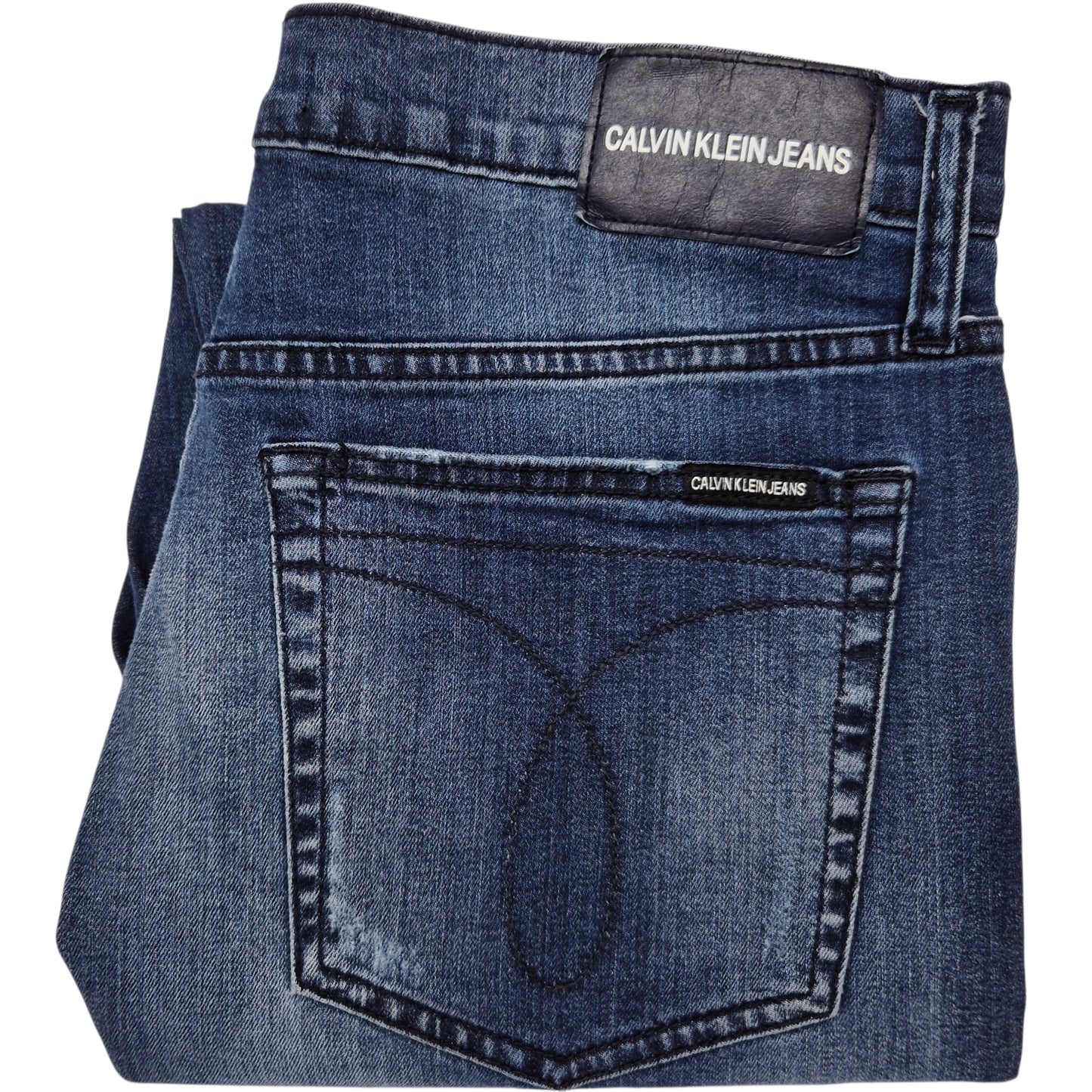 Calvin Klein Jeans Dark Blue Slim Stretch Distressed Denim W35