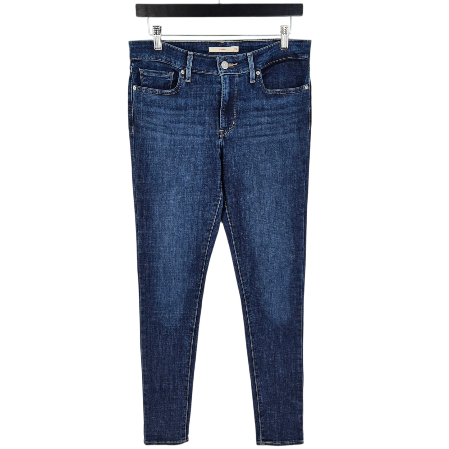 Levis Premium 711 Jeans Womens Dark Blue Skinny Stretch Denim W30