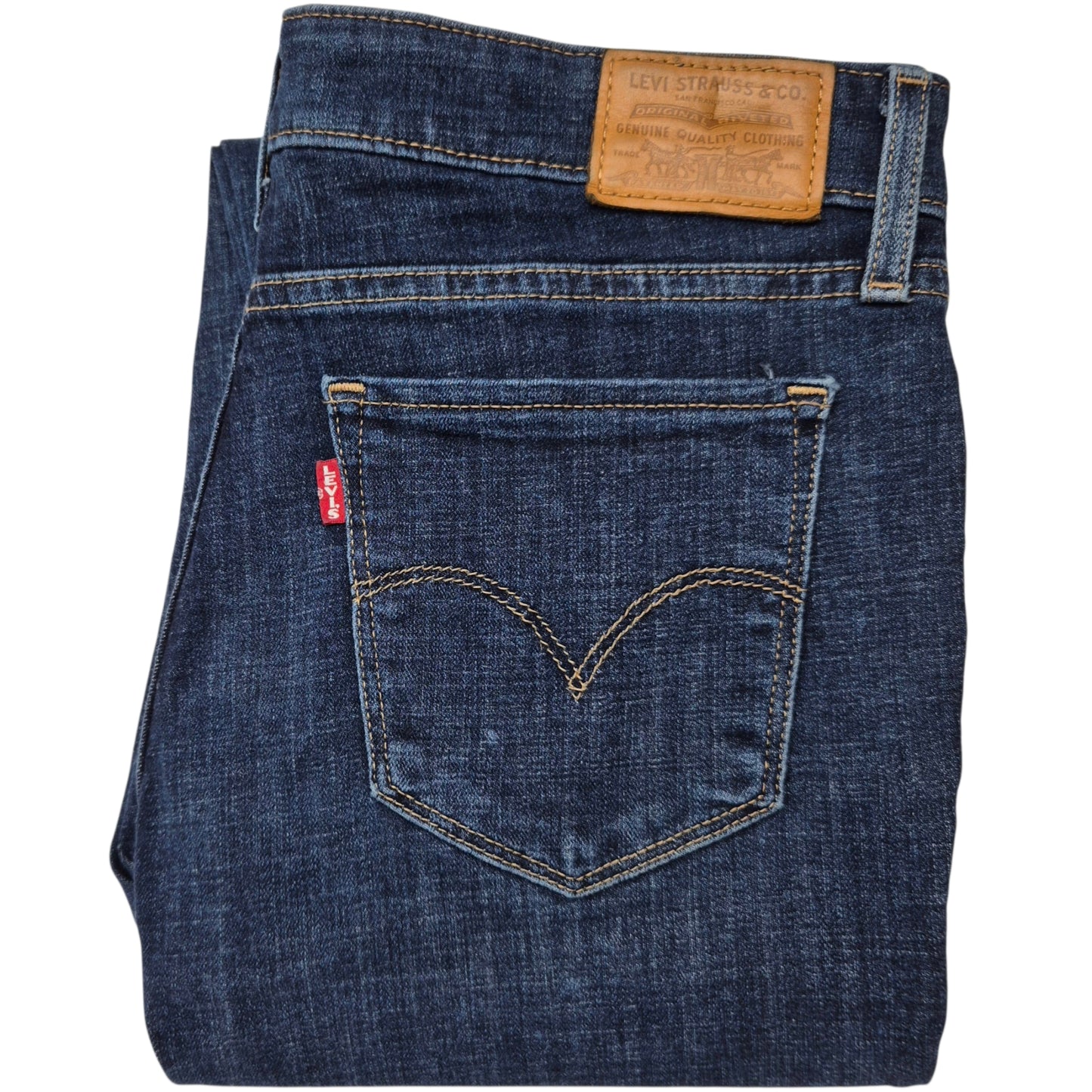 Levis Premium 711 Jeans Womens Dark Blue Skinny Stretch Denim W30