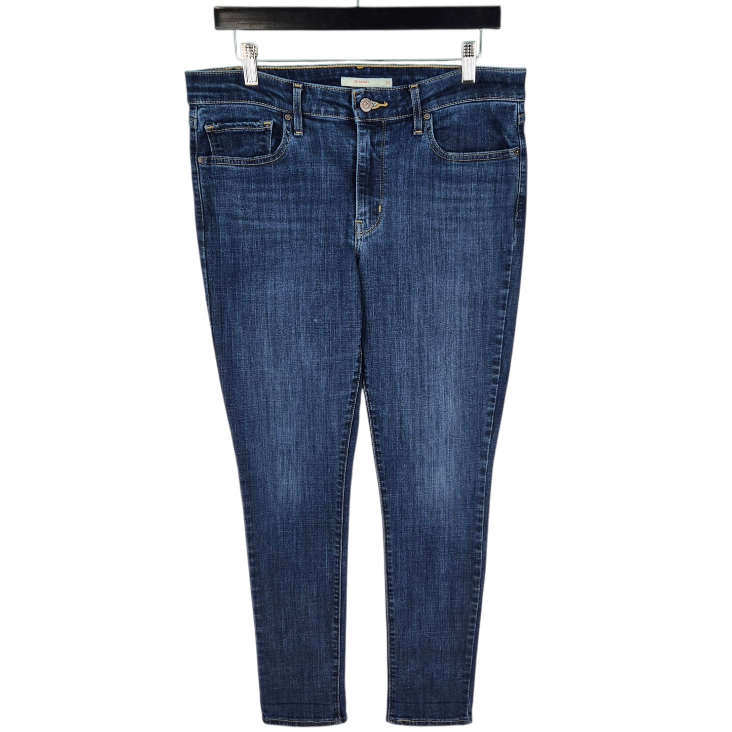 Levis 711 Jeans Womens Dark Blue Skinny Stretch Denim W32